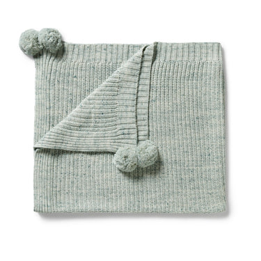 Wilson & Frenchy - Moss Speckle Organic Knitted Blanket